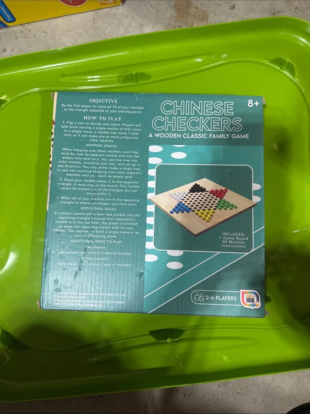 Classic Wooden Chinese Checkers Board Game - Multi Color